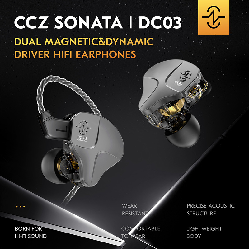 In Ear Monitors For Singers - CCZ DC03 IEM 有線イヤホン 10mm ダイナミックドライバー