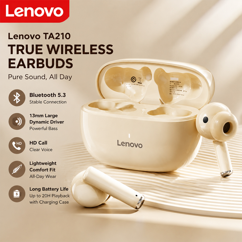 Anc Wireless Over Ear Headphones - レノボ TA210 ブルートゥースワイヤレスヘッドホン 内蔵マイク 充電ポート ノイズアイソレーション