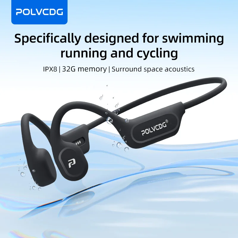 Type C Wired Earphones With Mic - POLVCDG X9 骨伝導イヤホン 32G IPX8 防水オープンデザイン