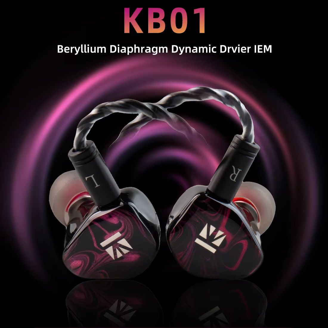 In Ear Monitors For Singers - KBEAR KB01 インイヤーダイヤフラムダイナミックドライブ有線イヤホン、インイヤー樹脂チャンバー HiFi 歌手ステージに適した取り外し可能なケーブル