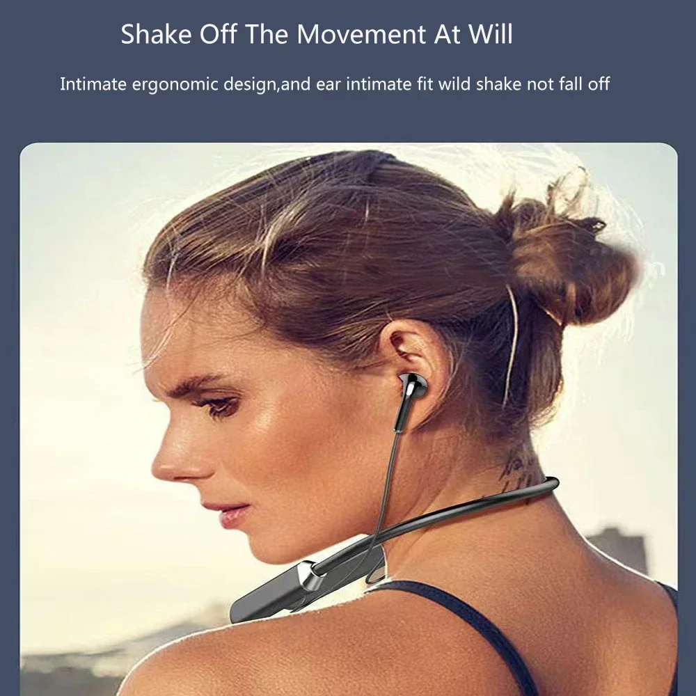 Magnetic Neckband Sports Earphones - ワイヤレスヘッドフォン Bluetooth 5.0 ネックバンドイヤホン磁気スポーツ防水 TWS イヤホン