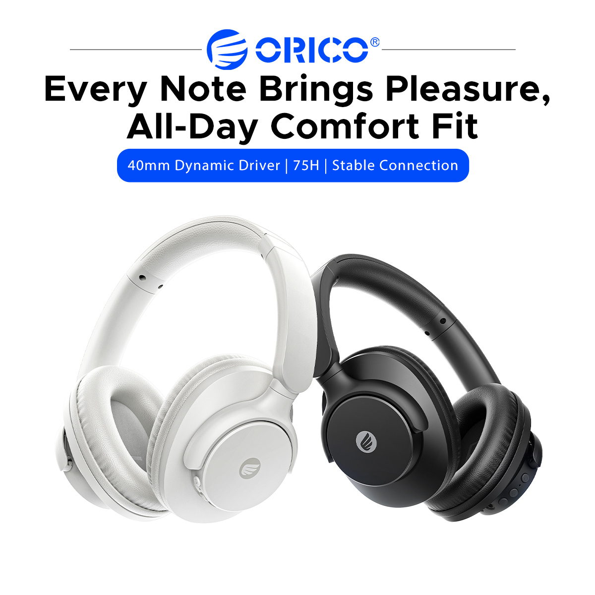 Anc Wireless Over Ear Headphones - ORICO ワイヤレス オーバーイヤー Bluetooth ヘッドフォン 40mm