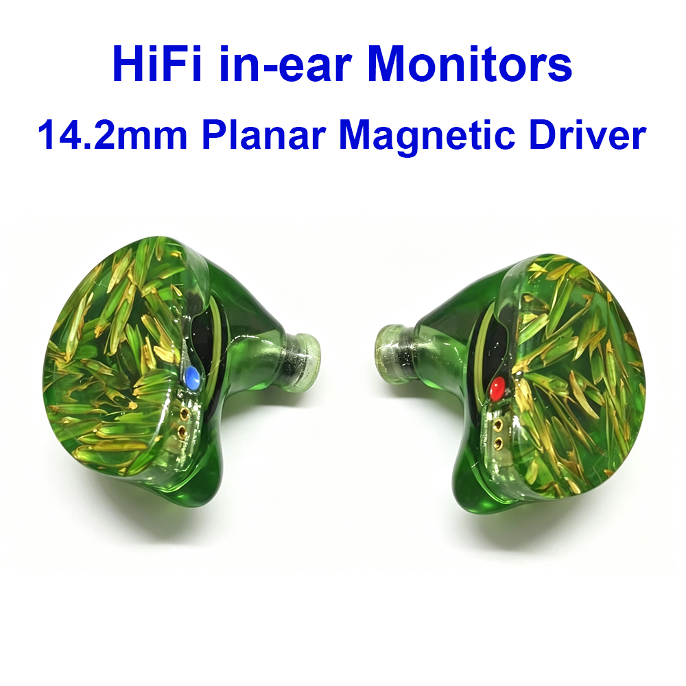 Planar Magnetic Iem Earphones - P14 PMD IEMイヤホン、HiFiインイヤーモニター、14.2mm平面磁気ドライバー搭載、有線ヘッドホン、オーソドナミックイヤホン、2ピン