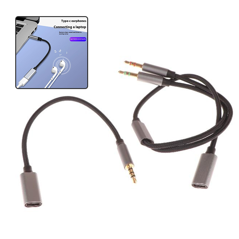 Type C Wired Earphones With Mic - USB Cポートケーブル変換イヤホンマイク付き1個の電話タブレットPCアクセサリー、3.5mmオス-USB Type-C Auxオーディオアダプター
