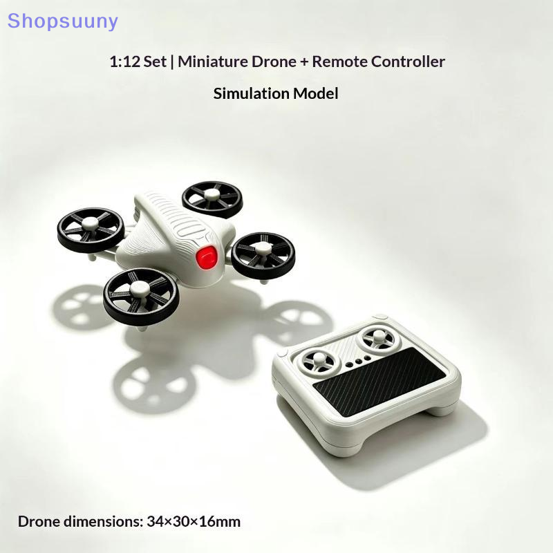 Drones - 12スケールのミニチュアリモコンドローンモデル、テクノロジー感あふれるミニチュアシーン小道具、ドールハウス用