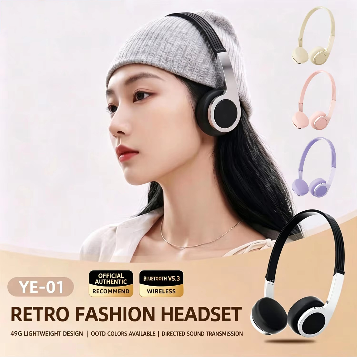 Anc Wireless Over Ear Headphones - マカロンカラーのワイヤレスBluetoothヘッドホンで写真撮影に最適な、新しいレトロコンパクトオーバーイヤーBluetoothヘッドホン