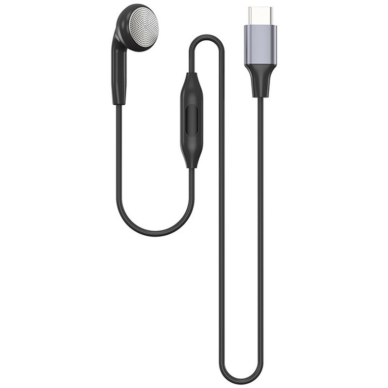 Type C Wired Earphones With Mic - DT75BG タイプC シングルイヤホン マイク付き、有線モノラルイヤホン インラインコントロール スリープヘッドホン