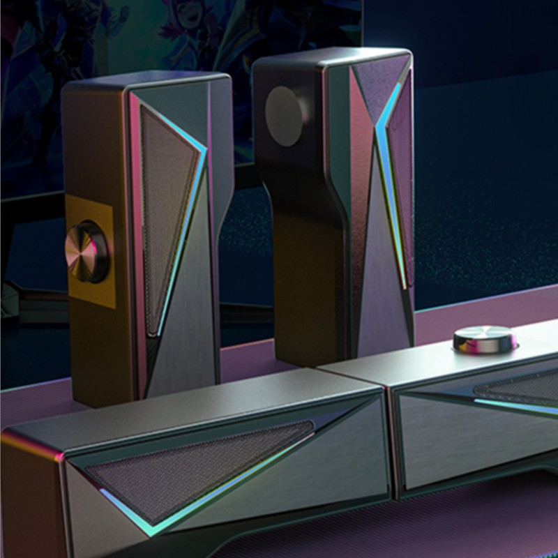 2x2.5W コンピュータースピーカー RGB ライトゲーミ - Rgb Computer Soundbar For Pc のレビューと価格