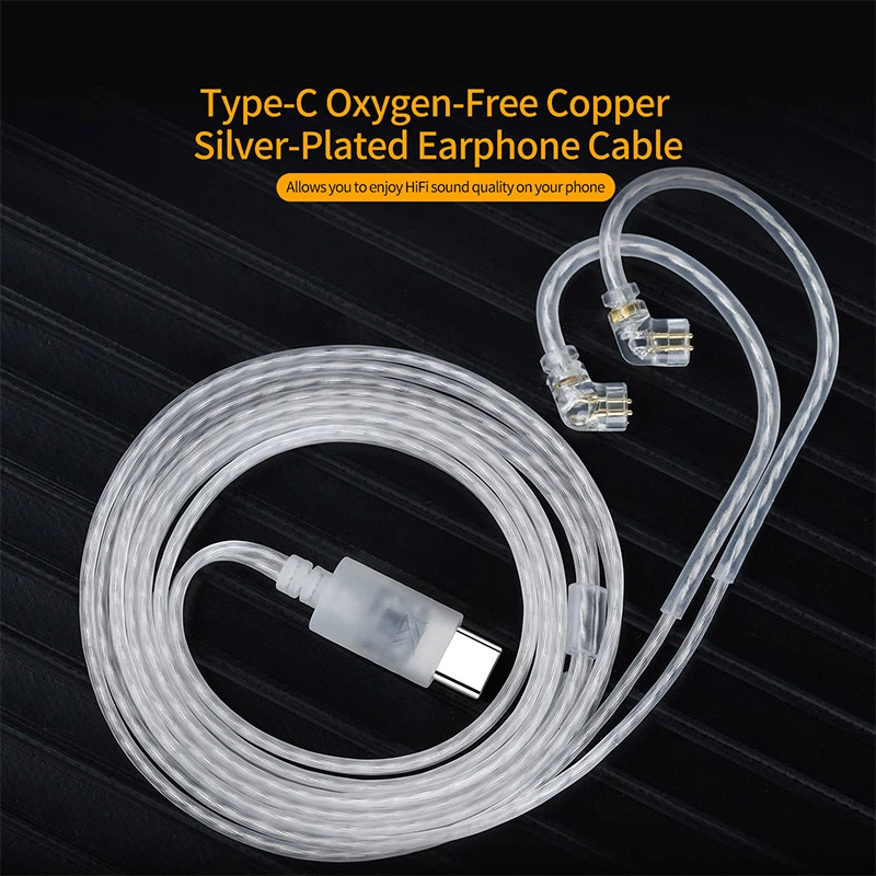 KZイヤホンケーブル OFC銀メッキアップグレードケーブル  - Type C Wired Earphones With Mic のレビューと価格