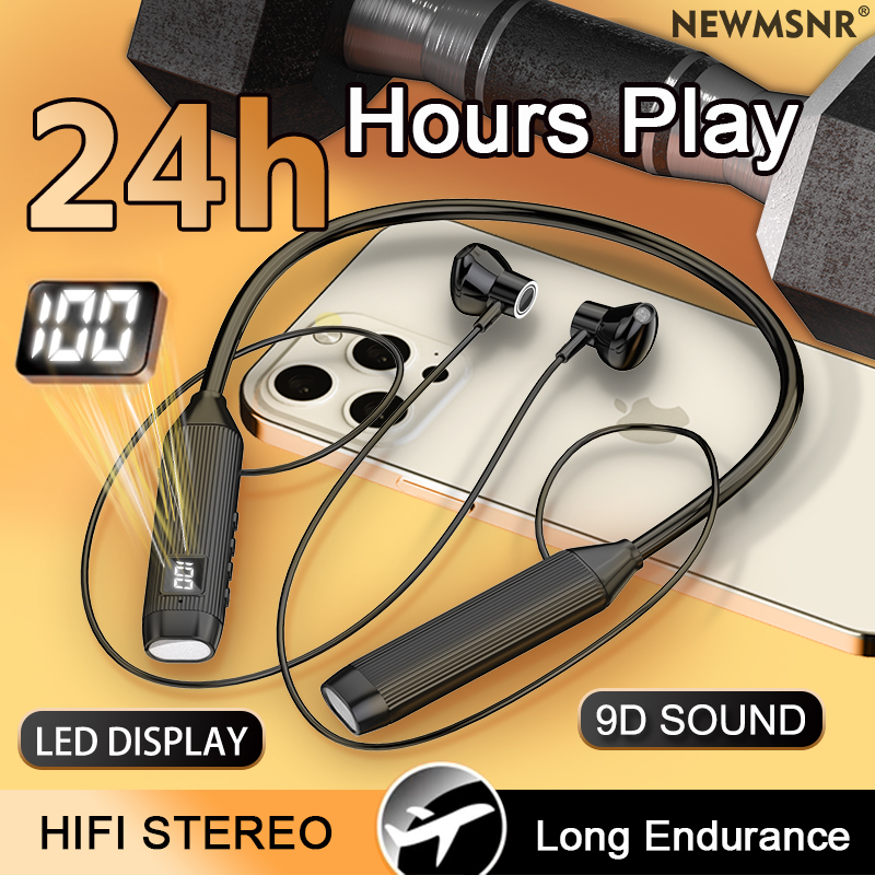 TWS LED ディスプレイスーパーパワーワイヤレスヘッドフ - Magnetic Neckband Sports Earphones のレビューと価格