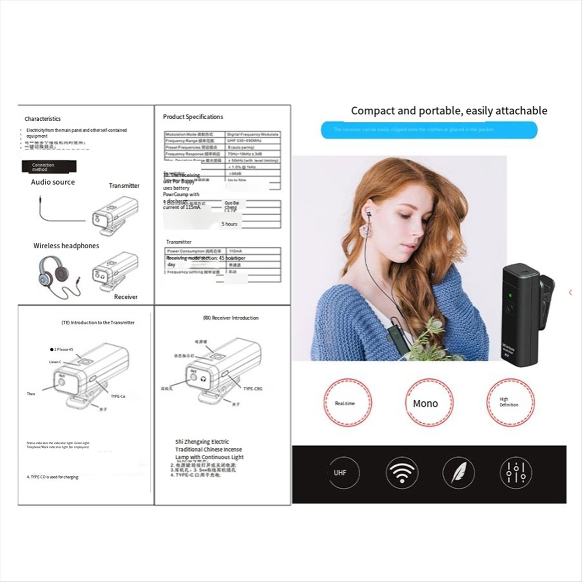 ONGE ワイヤレスイヤホンモニタリングシステムキット IE - In Ear Monitors For Singers のレビューと価格