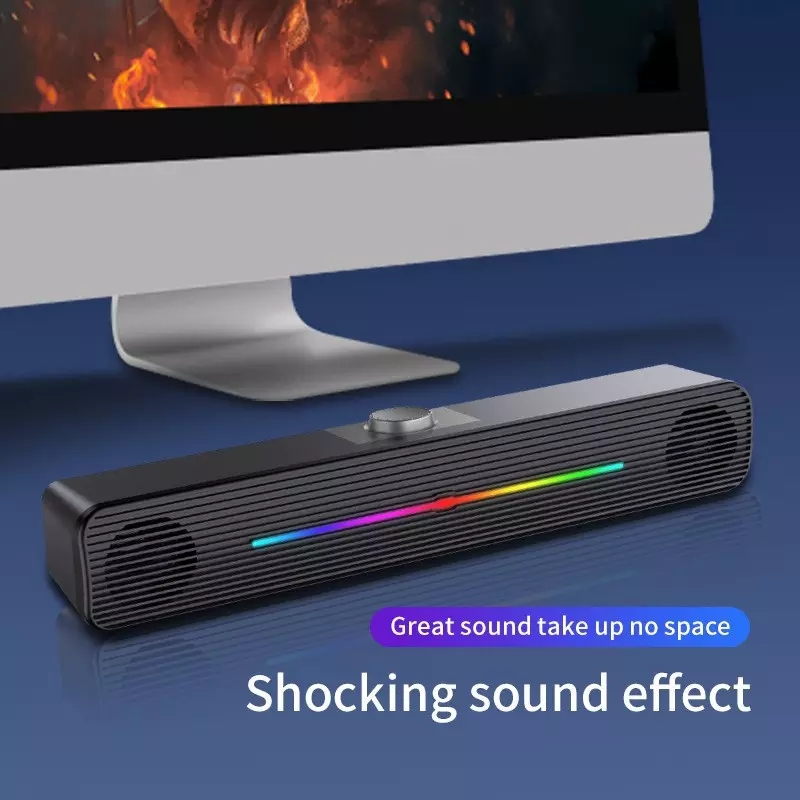 E-1407 ホールセール RGBライト ワイヤレススピーカ - Rgb Computer Soundbar For Pc のレビューと価格