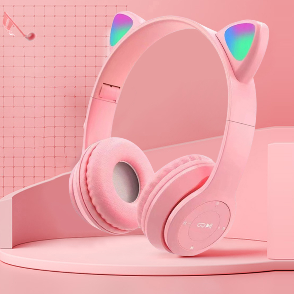 可愛い猫耳Bluetoothヘッドホン LEDライト点滅 ス - Cat Ear Bluetooth Headset Led のレビューと価格