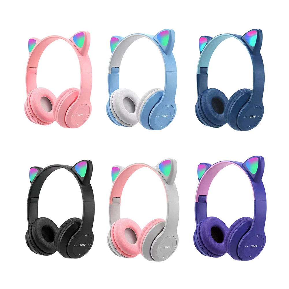可愛い猫耳Bluetoothヘッドホン LEDライト点滅 ス - Cat Ear Bluetooth Headset Led のレビューと価格