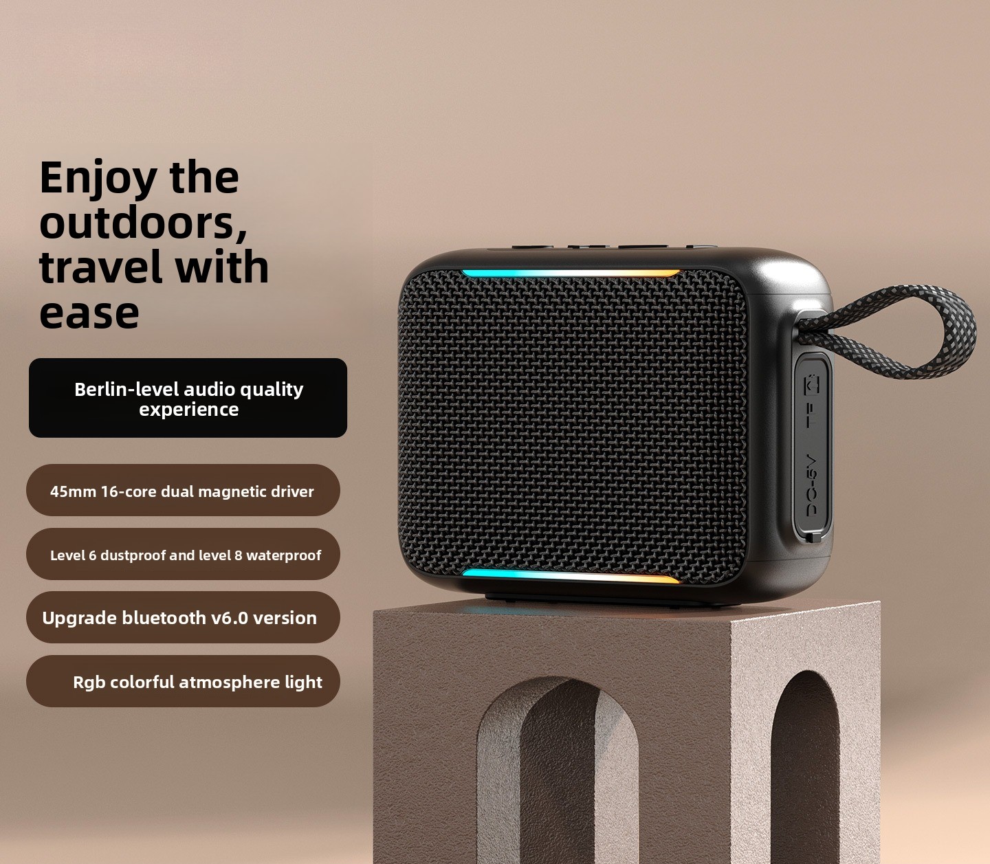新しい屋外防水ポータブルBluetooth低音スピーカーIP - Portable Bluetooth Speaker Waterproof Ipx7 のレビューと価格