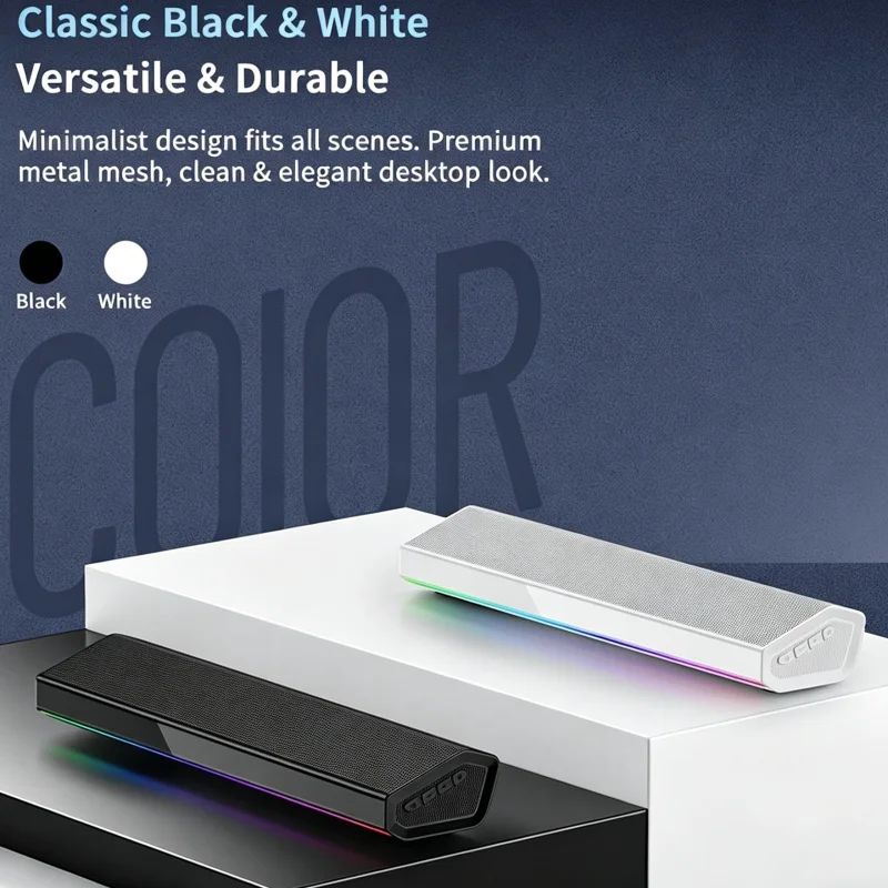Bluetooth 5.4対応 RGBライト搭載 デスクトッ - Rgb Computer Soundbar For Pc のレビューと価格