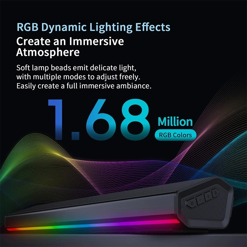Bluetooth 5.4対応 RGBライト搭載 デスクトッ - Rgb Computer Soundbar For Pc のレビューと価格