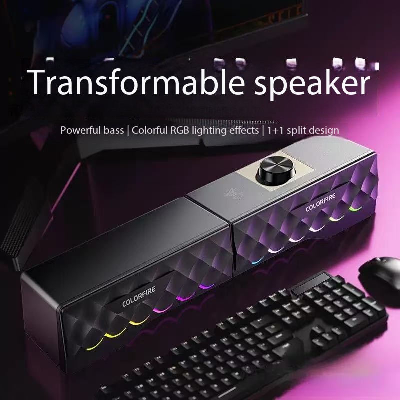 HIFI音質 有線コンピュータースピーカー デスクトップコン - Rgb Computer Soundbar For Pc のレビューと価格