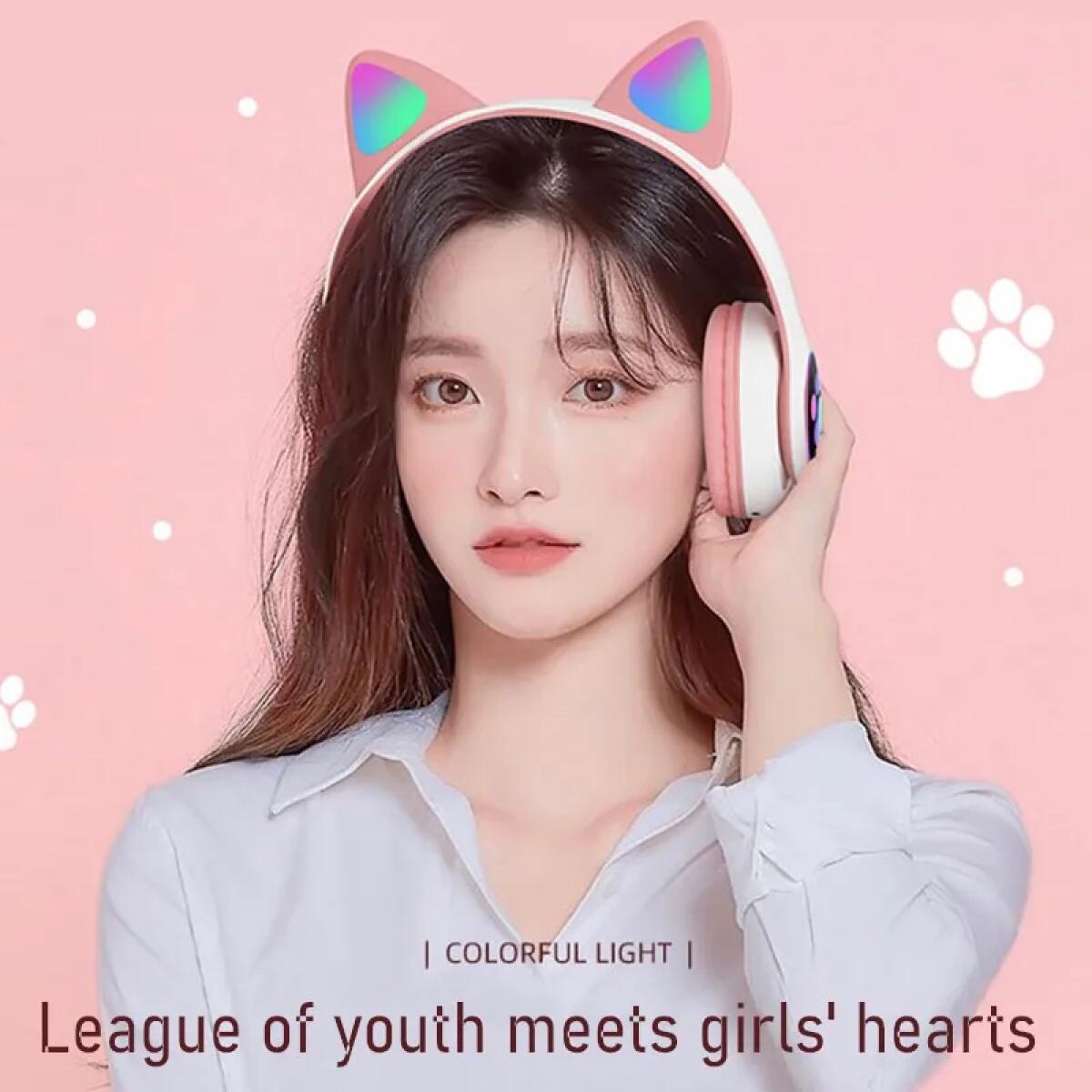 かわいい猫耳ヘッドフォン Bluetooth ワイヤレスゲー - Cat Ear Bluetooth Headset Led のレビューと価格