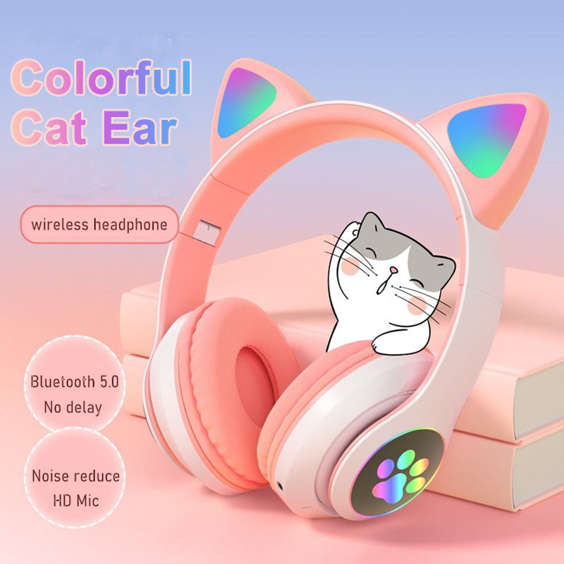 かわいい猫耳ヘッドフォン Bluetooth ワイヤレスゲー - Cat Ear Bluetooth Headset Led のレビューと価格