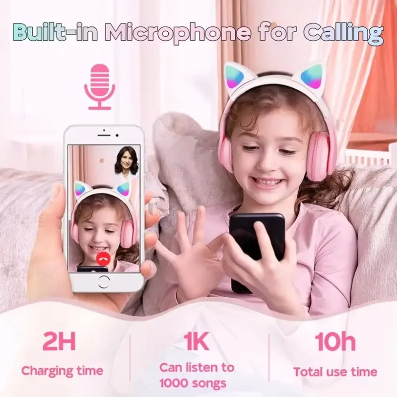 T28 ワイヤレスBluetoothヘッドホン、LED光る猫 - Cat Ear Bluetooth Headset Led のレビューと価格