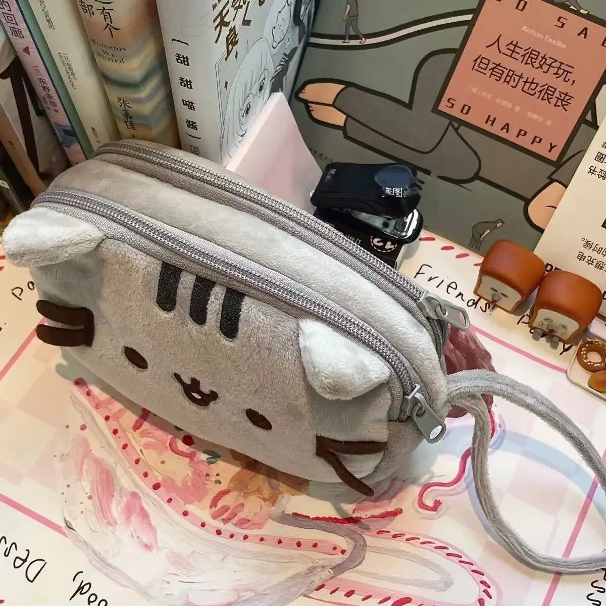かわいいプシーンの太った猫の漫画ペンケース、大容量学生文房具 - Laptops のレビューと価格