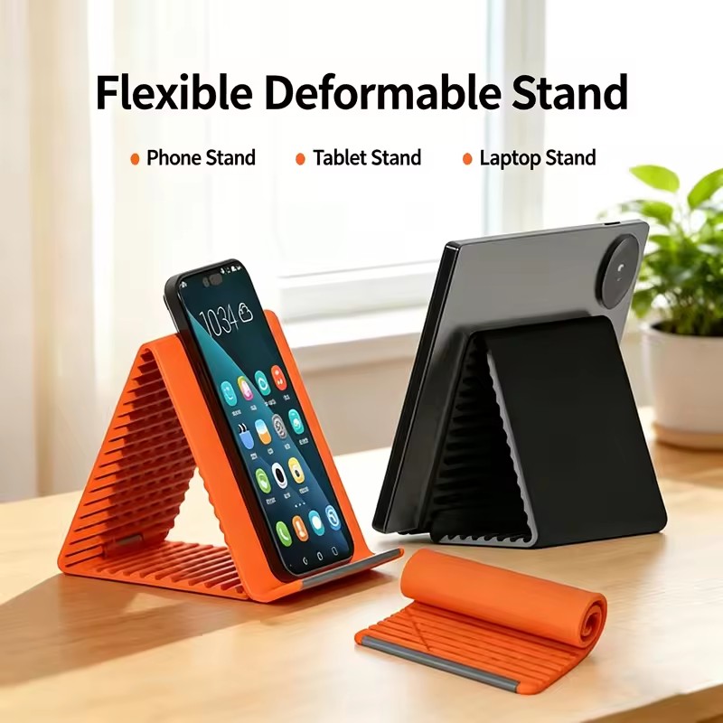 携帯用シリコン製携帯電話ホルダー、自由に曲げられるフレキシブ - Tablets のレビューと価格