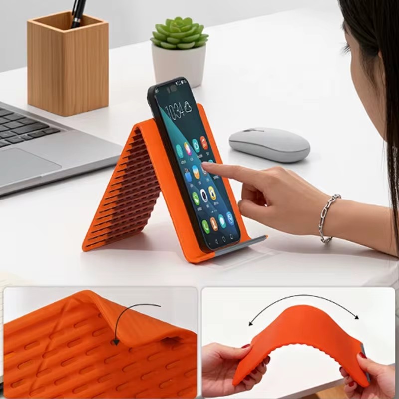 携帯用シリコン製携帯電話ホルダー、自由に曲げられるフレキシブ - Tablets のレビューと価格