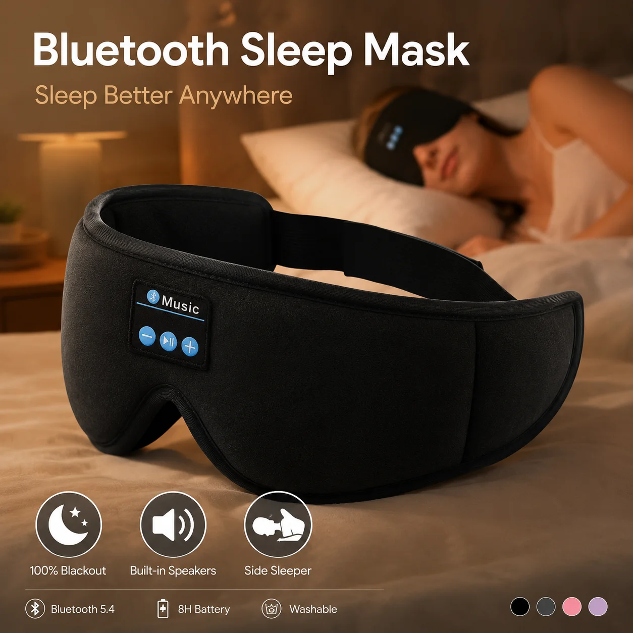 ワイヤレス睡眠用ヘッドホンアイマスク、3D立体型遮光マスク、 - Sleep Mask Headphones Bluetooth のレビューと価格
