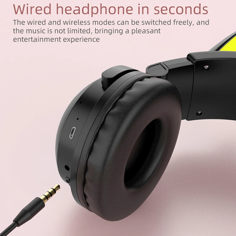 ZW068 Bluetooth ヘッドフォン LED ライト - Cat Ear Bluetooth Headset Led のレビューと価格