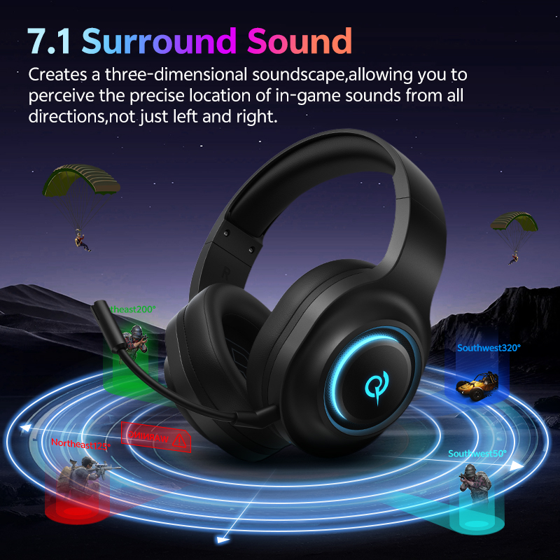 QCY Heroad V200 ゲーミングヘッドセット マイ - Gaming Headset With Mic Rgb のレビューと価格