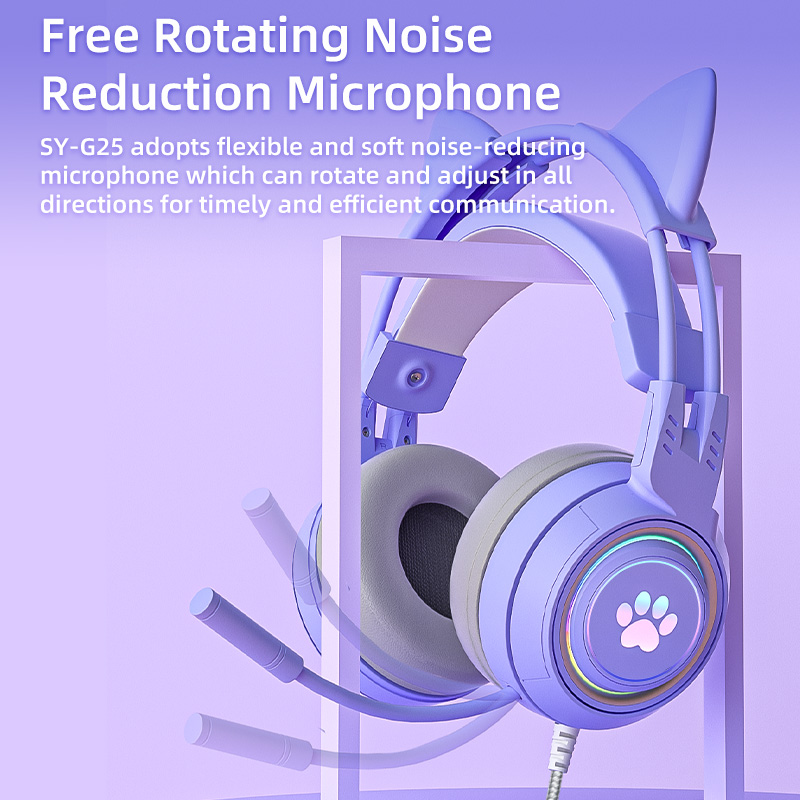 2026年新型RGB猫耳Bluetooth 5.3ヘッドセッ - Gaming Headset With Mic Rgb のレビューと価格
