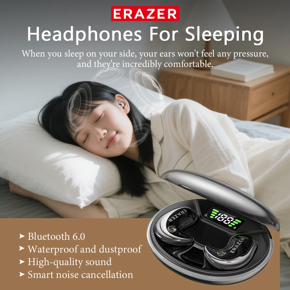 EARZER XF58 インイヤー型Bluetoothヘッド - Sleep Mask Headphones Bluetooth のレビューと価格