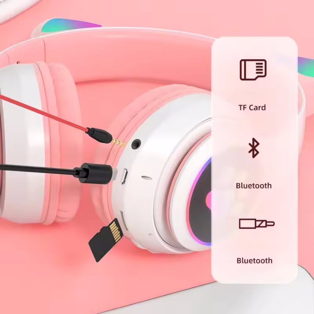 かわいい猫耳Bluetooth対応ヘッドセット、LEDワイヤ - Cat Ear Bluetooth Headset Led のレビューと価格