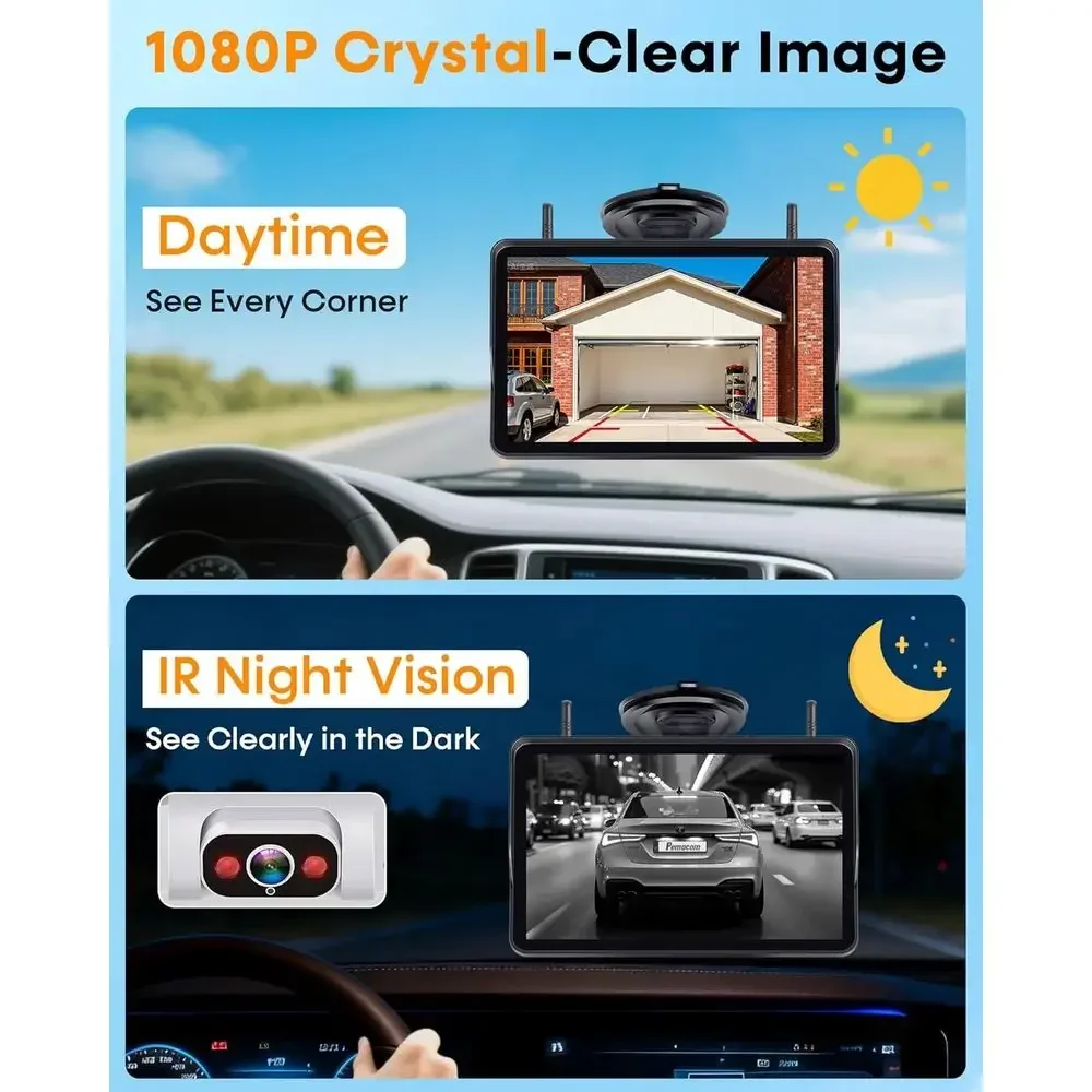 牽引式RV用ワイヤレスバックアップカメラ：1秒磁気式、配線不 - Cameras のレビューと価格