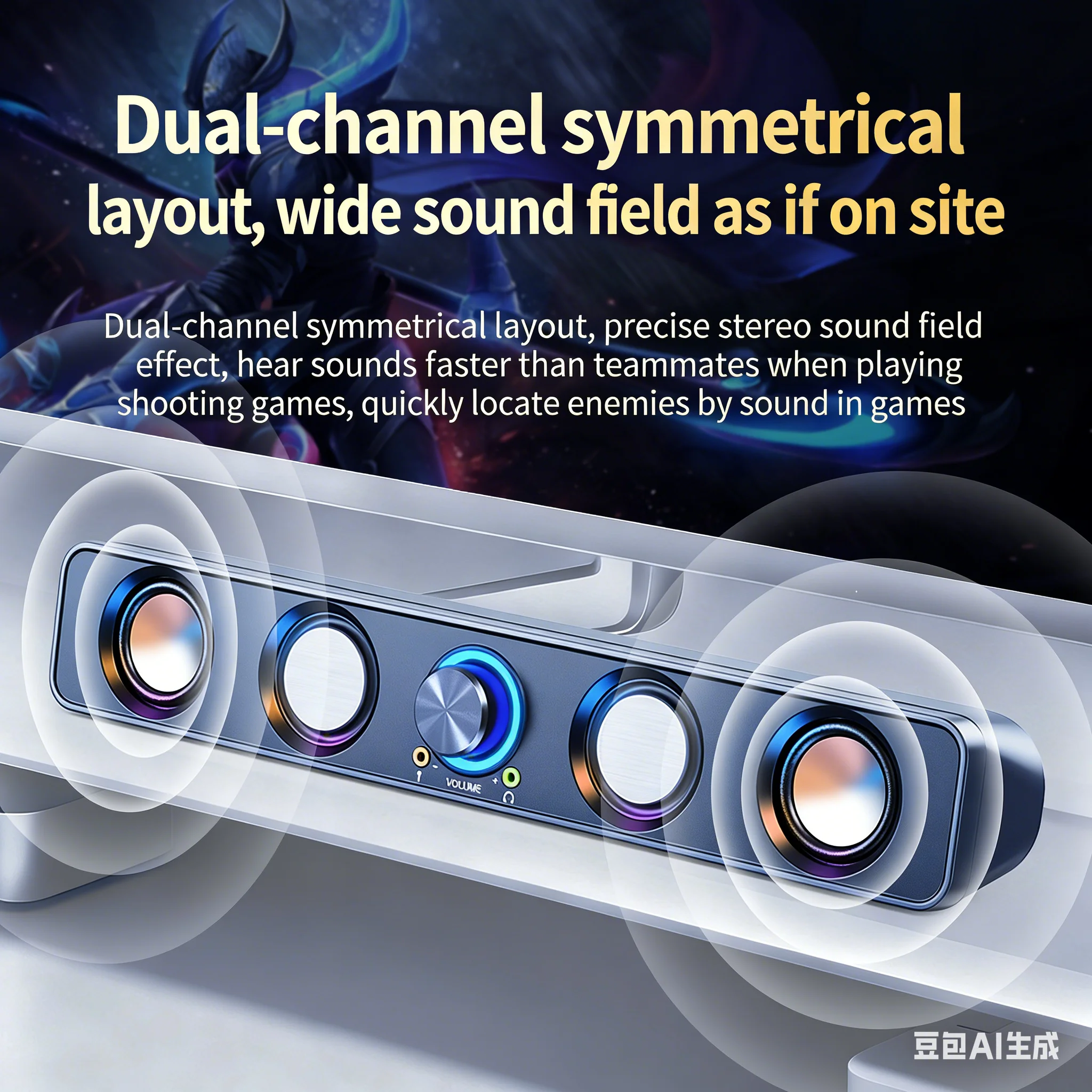 RGB ゲーミングサウンドバー 2.0 サラウンドサウンド取 - Rgb Computer Soundbar For Pc のレビューと価格