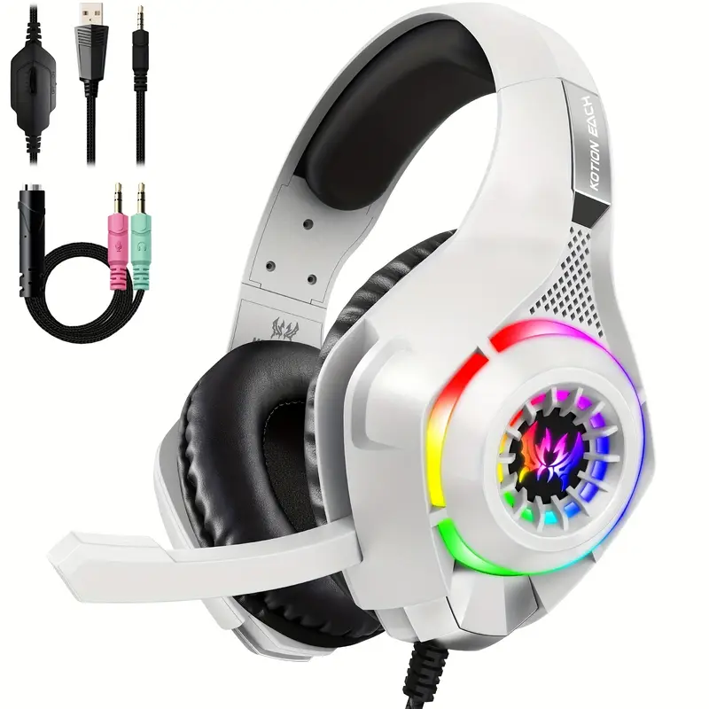 PC、PS4、PS5対応ゲーミングヘッドセット、ノイズキャン - Gaming Headset With Mic Rgb のレビューと価格