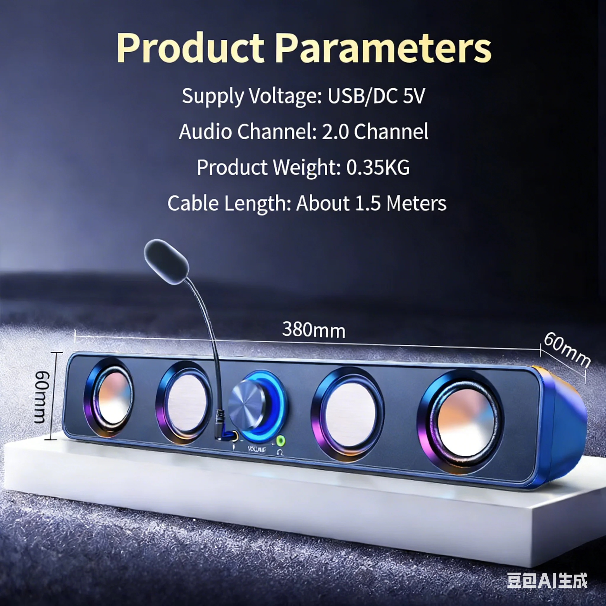 ホームシアタースピーカーシステム サウンドバー RGB デス - Rgb Computer Soundbar For Pc のレビューと価格